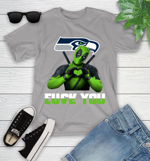 NHL Seattle Seahawks Deadpool Love You Fuck You Football Sports Youth T-Shirt 4