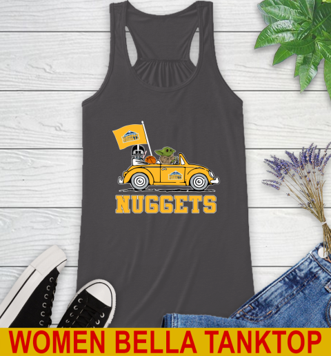NBA Basketball Denver Nuggets Darth Vader Baby Yoda Driving Star Wars Shirt Racerback Tank 12