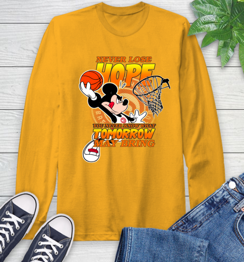 Atlanta Hawks NBA Basketball Mickey Disney Never Lose Hope Long Sleeve T-Shirt 2