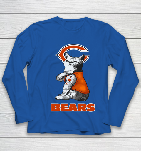 NFL Football My Cat Loves Chicago Bears Youth Long Sleeve 7