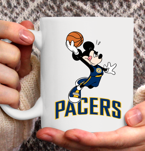 NBA Basketball Indiana Pacers Cheerful Mickey Mouse Shirt Ceramic Mug 11oz 2
