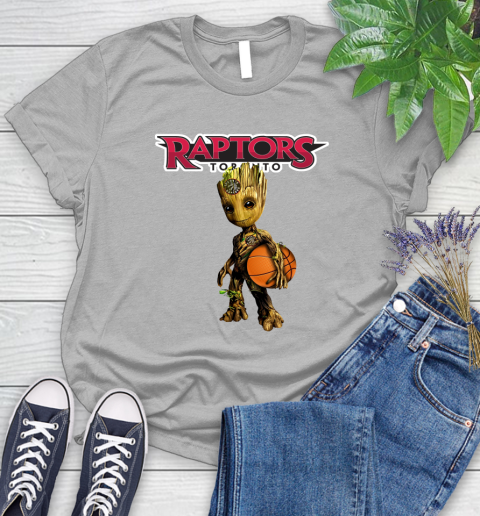 Toronto Raptors NBA Basketball Groot Marvel Guardians Of The Galaxy Women's T-Shirt 5