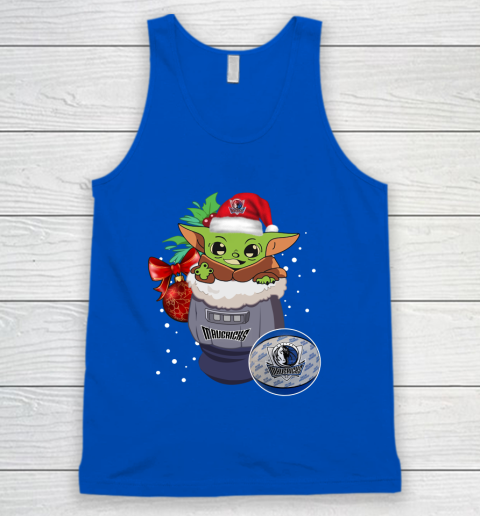 Dallas Mavericks Christmas Baby Yoda Star Wars Funny Happy NBA Tank Top 5