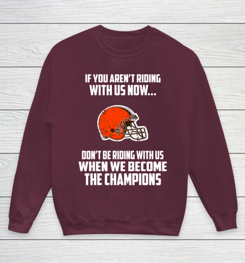 NFL Cleveland Browns Football We Become The Champions Youth Sweatshirt 4