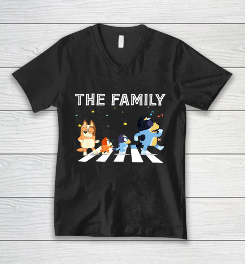The Heeler Family Bluey Dad Mom For Lover V-Neck T-Shirt