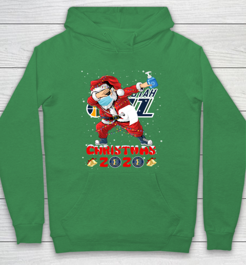 Utah Jazz Funny Santa Claus Dabbing Christmas 2020 NBA Hoodie 5