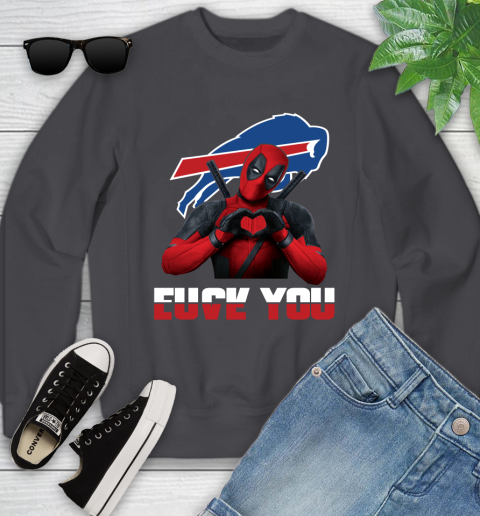 NHL Buffalo Bills Deadpool Love You Fuck You Football Sports Youth Sweatshirt 5