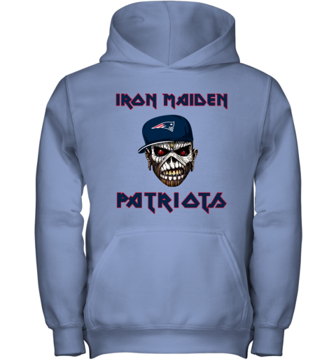 NFL New England Patriots Iron Maiden Rock Band Music Football Sports TGY2U6K8utI youth hoodie 43 95 151514 front carolina blue