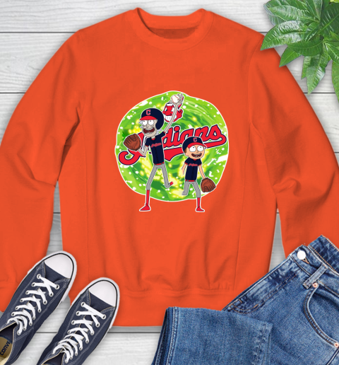 MLB Cleveland Indians Rick And Morty Baseball Sports Sweatshirt 4