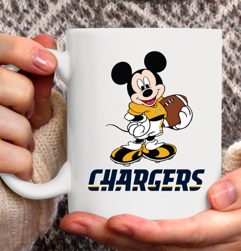 NFL Football Los Angeles Chargers Cheerful Mickey Mouse Shirt Ceramic Mug 11oz 2