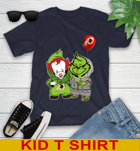 Washington Redskins Baby Pennywise Grinch Christmas NFL Football Youth T-Shirt 3