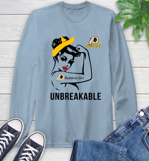 NFL Washington Redskins Girl Unbreakable Football Sports Long Sleeve T-Shirt 6