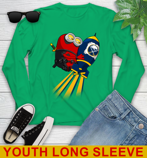 NHL Hockey Buffalo Sabres Deadpool Minion Marvel Shirt Youth Long Sleeve 7