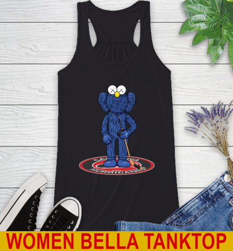 NHL Hockey Carolina Hurricanes Kaws Bff Blue Figure Shirt Racerback Tank 2