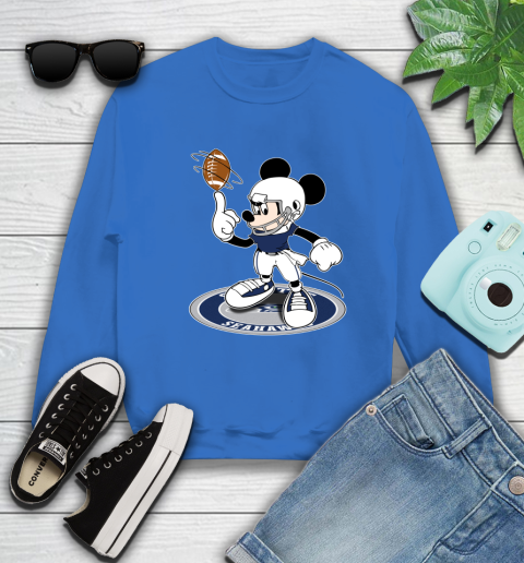 NFL Football Seattle Seahawks Cheerful Mickey Disney Shirt Sweatshirt 9