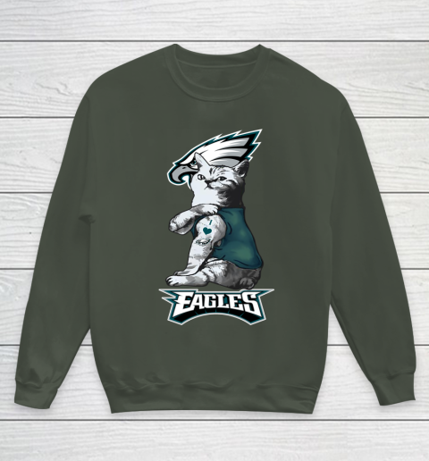 NFL Football My Cat Loves Philadelphia Eagles Youth Sweatshirt 8