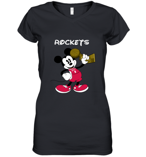 Mickey Houston Rockets Women's V-Neck T-Shirt