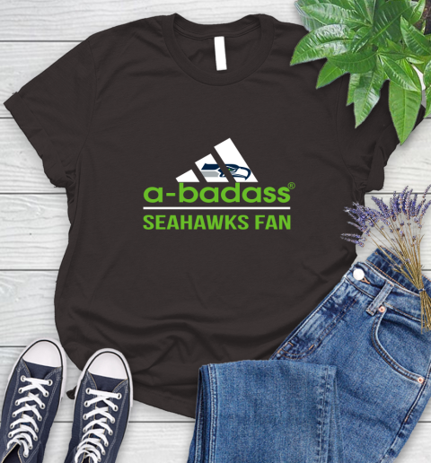 NFL A Badass Seattle Seahawks Fan Adidas Football Sports Women's T-Shirt 11