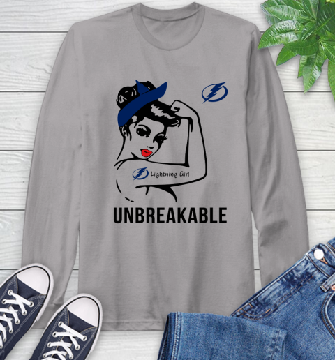 NHL Tampa Bay Lightning Girl Unbreakable Hockey Sports Long Sleeve T-Shirt 4