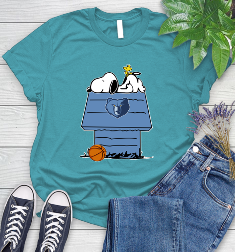 Memphis Grizzlies NBA Basketball Snoopy Woodstock The Peanuts Movie Women's T-Shirt 12