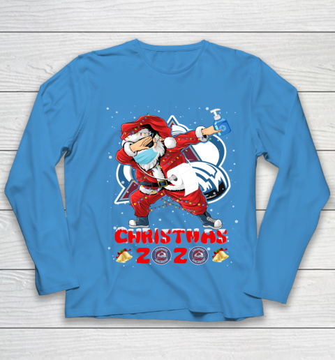 Colorado Avalanche Funny Santa Claus Dabbing Christmas 2020 NHL Youth Long Sleeve 5