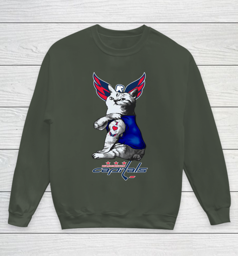 NHL My Cat Loves Washington Capitals Hockey Youth Sweatshirt 8