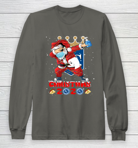 Kansas City Royals Funny Santa Claus Dabbing Christmas 2020 MLB Long Sleeve T-Shirt 5