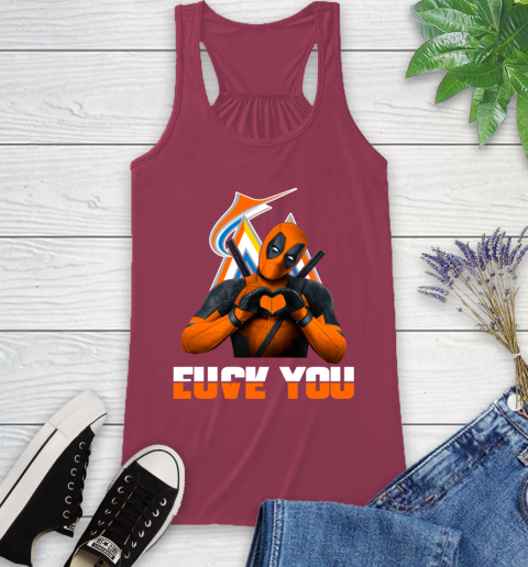 MLB Miami Marlins Deadpool Love You Fuck You Baseball Sports Racerback Tank 7