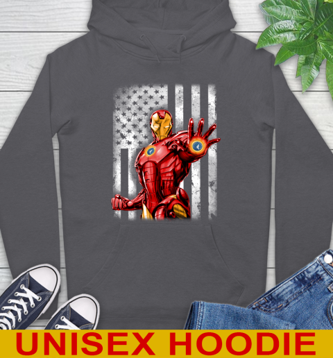 Minnesota Timberwolves NBA Basketball Iron Man Avengers American Flag Shirt Hoodie - Image 8