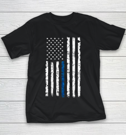 Thin Blue Line America Flag Youth T-Shirt