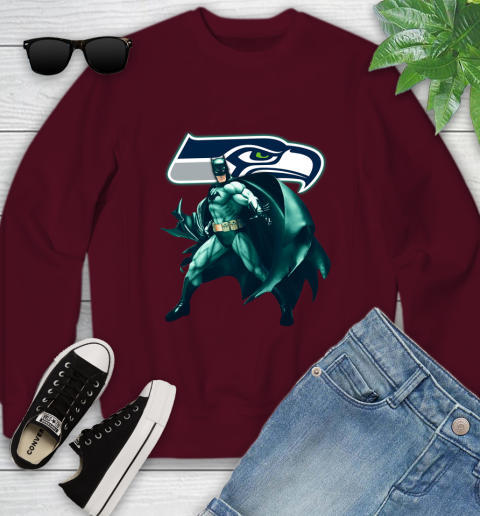 NFL Batman Football Sports Seattle Seahawks Youth Sweatshirt