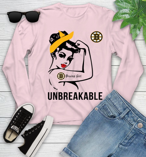 NHL Boston Bruins Girl Unbreakable Hockey Sports Youth Long Sleeve 7