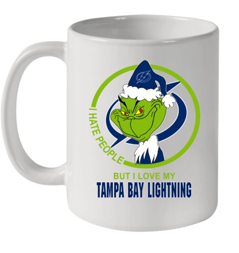Tampa Bay Lightning NHL Christmas Grinch I Hate People But I Love My Favorite Hockey Team Ceramic Mug 11oz