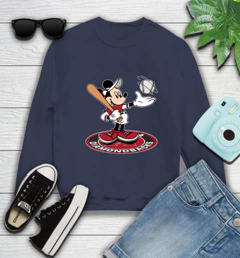 MLB Baseball Arizona Diamondbacks Cheerful Mickey Disney Shirt Sweatshirt 3