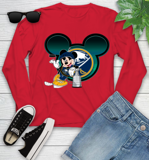 NHL Buffalo Sabres Stanley Cup Mickey Mouse Disney Hockey T Shirt Youth Long Sleeve 11
