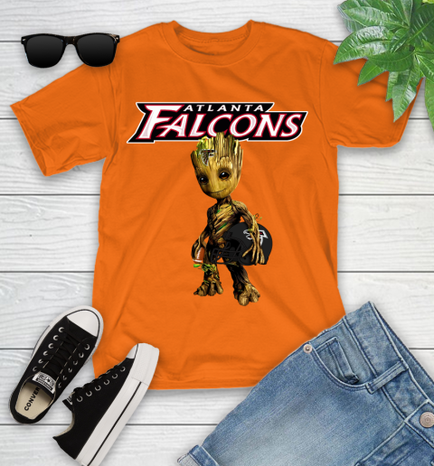 Atlanta Falcons NFL Football Groot Marvel Guardians Of The Galaxy Youth T-Shirt 7
