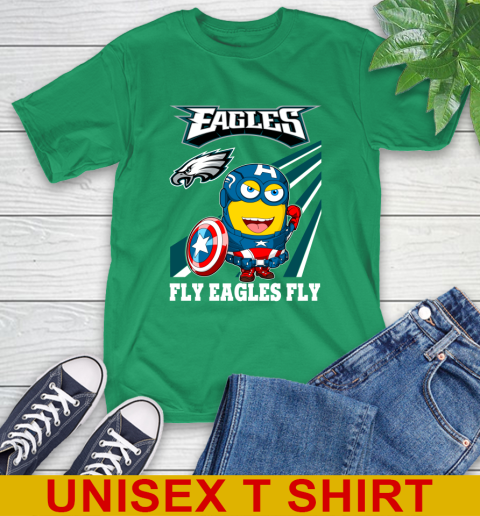 NFL Football Philadelphia Eagles Captain America Marvel Avengers Minion Shirt T-Shirt 7