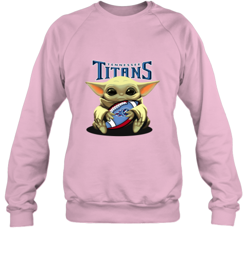 Baby Yoda Loves The Tennessee Titans arpt baby yoda loves the tennessee titans sweatshirt 35 front light pink