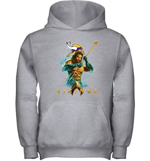 NFL Minnesota Vikings Aquaman DC Football Sports zTYl6tXKU4W youth hoodie 43 95 151514 front sport grey