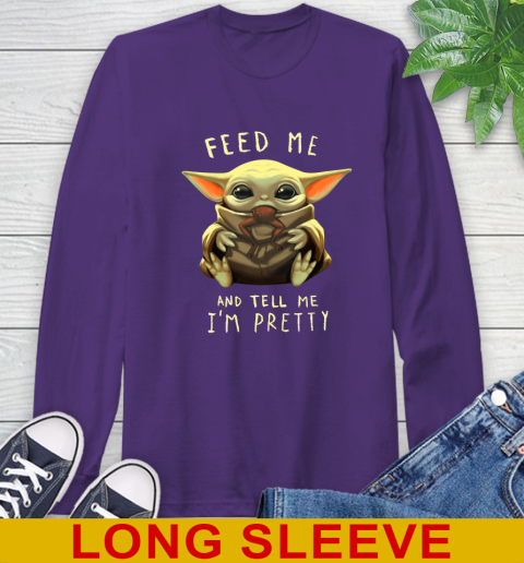 Feed Me And Tell Me I'm Pretty Baby Yoda Star Wars Shirts Long Sleeve T-Shirt 5