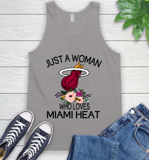 NBA Just A Woman Who Loves Miami Heat Basketball Sports Tank Top 2