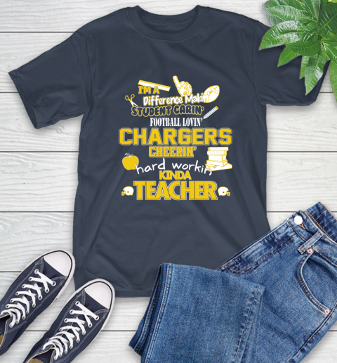 Los Angeles Chargers NFL I'm A Difference Making Student Caring Football Loving Kinda Teacher T-Shirt 3