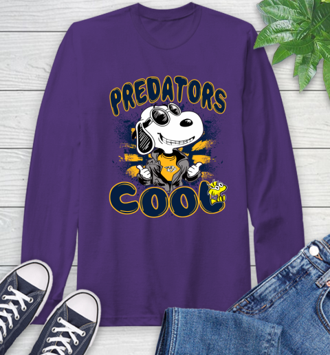 NHL Hockey Nashville Predators Cool Snoopy Shirt Long Sleeve T-Shirt 5