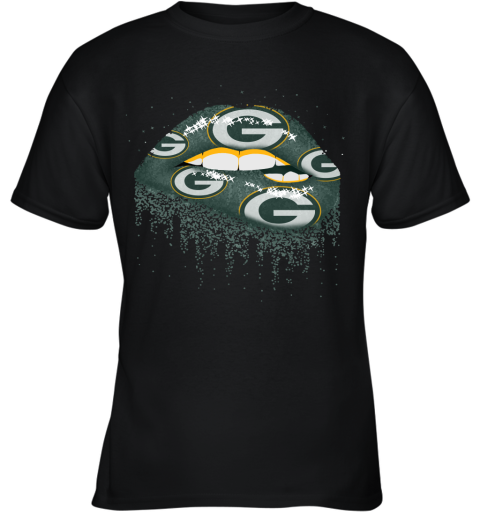 Biting Glossy Lips Sexy Green Bay Packers NFL Football Youth T-Shirt