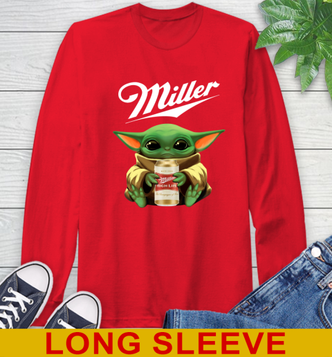 Star Wars Baby Yoda Hugs Miller High Life Beer Shirt 67