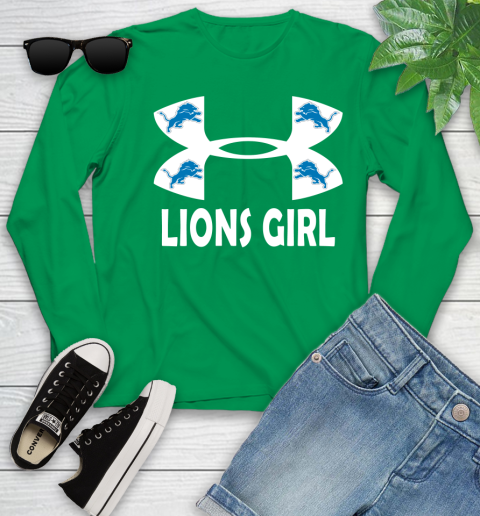 NFL Detroit Lions Girl Under Armour Football Sports Youth Long Sleeve 7