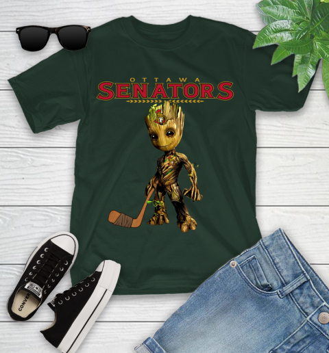 Ottawa Senators NHL Hockey Groot Marvel Guardians Of The Galaxy Youth T-Shirt 5