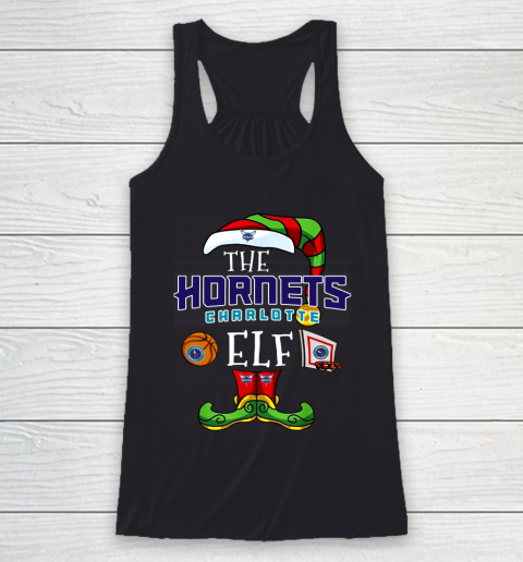 Charlotte Hornets Christmas ELF Funny NBA Racerback Tank