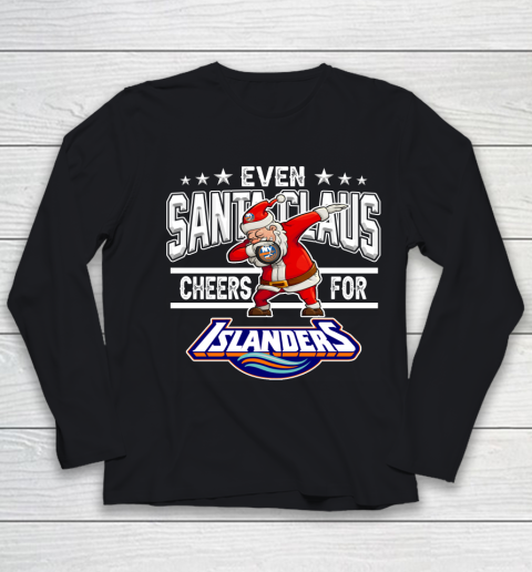 New York Islanders Even Santa Claus Cheers For Christmas NHL Youth Long Sleeve