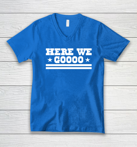 Dallas Cowboys Here We Go V-Neck T-Shirt 4
